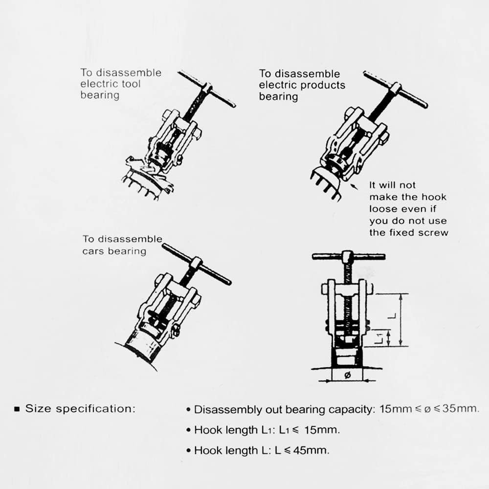 2-Inch Adjustable Bearing Gear Puller - Durable Carbon Steel Tool