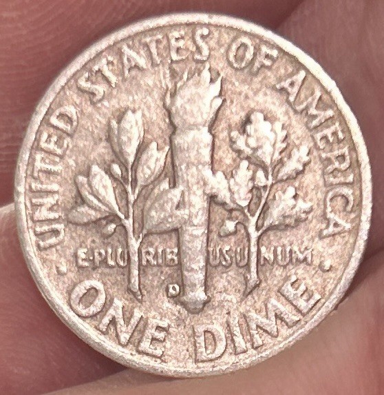1953-D Roosevelt Dime 90% Silver RARE Errors "E" In WE