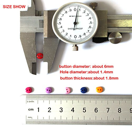 Tiny Button,500pcs Micro Button 6mm Resin Button for Dolls Clothing Sewing