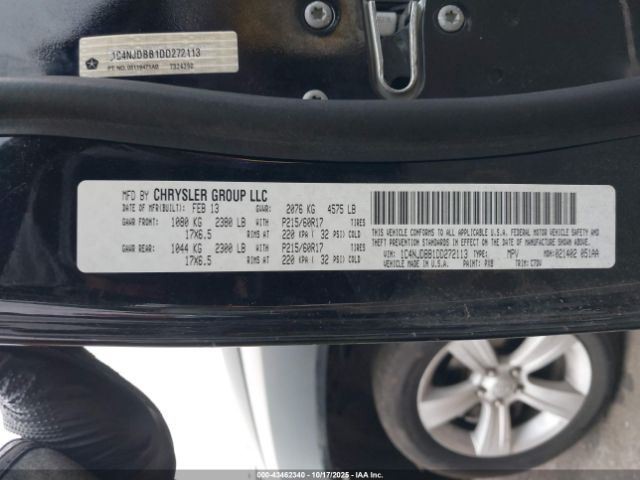 LEFT REAR DOOR WINDOW REGULATOR OEM 2013 JEEP COMPASS