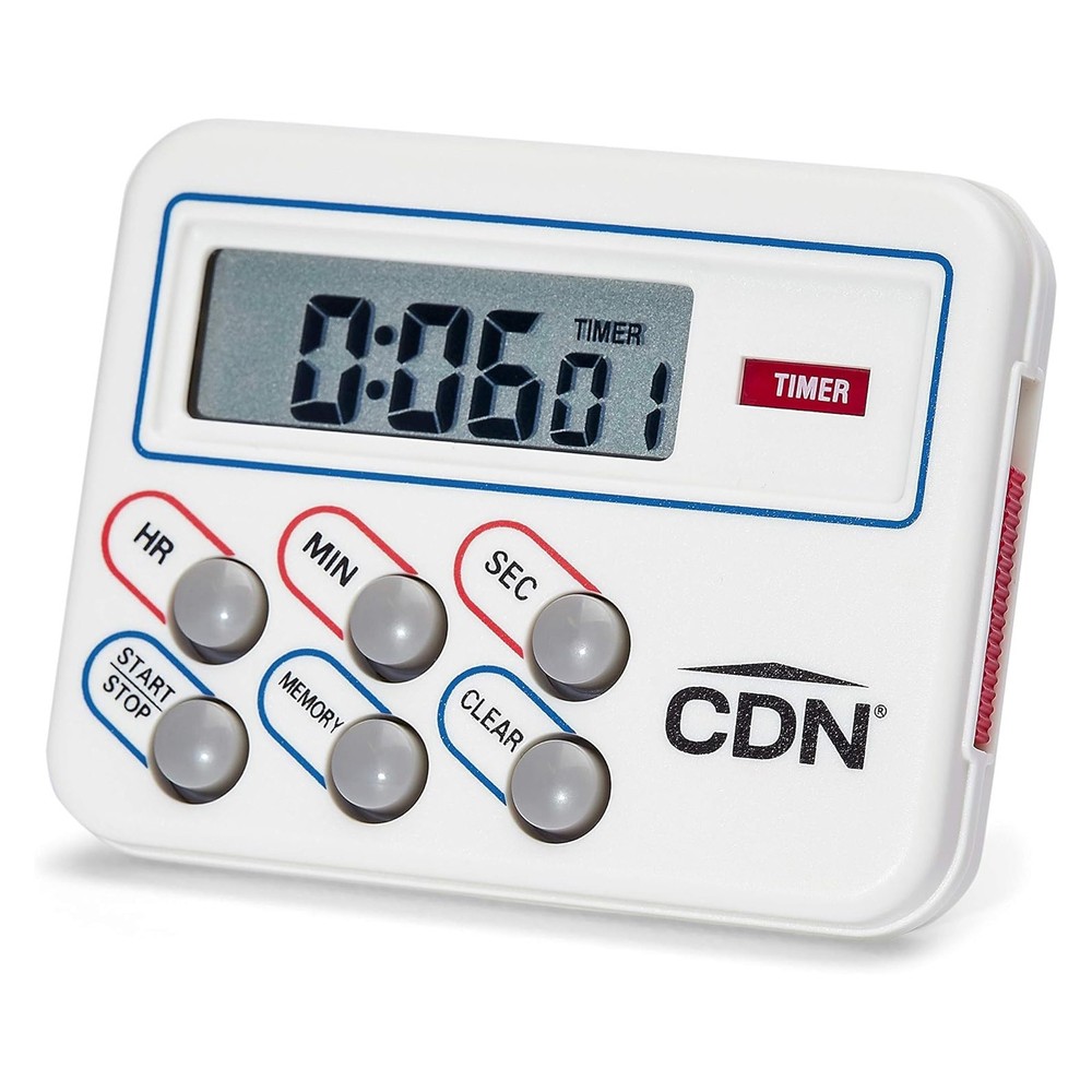 CDN TM8 Digital Cooking Timer and Clock, White