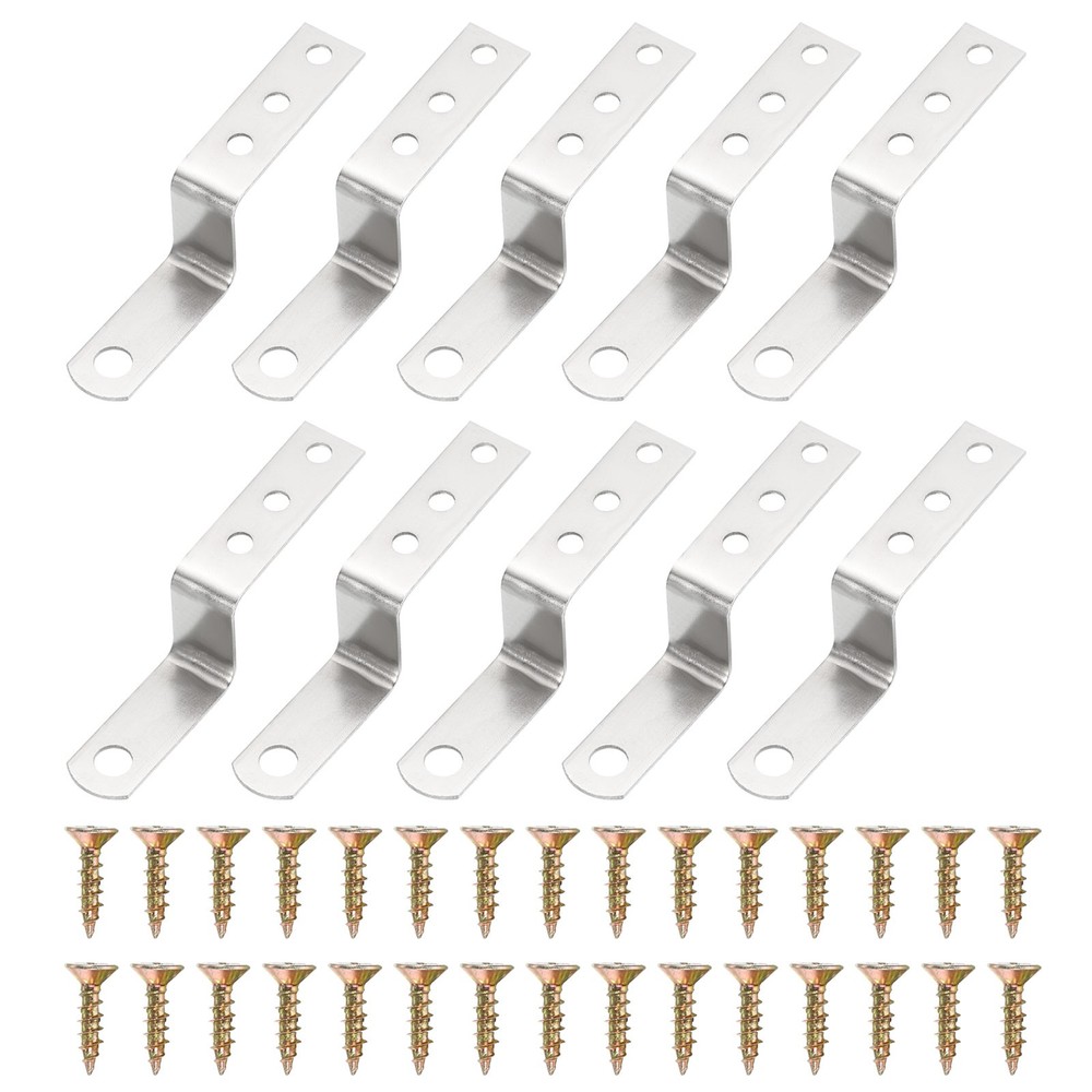 10pcs Z Shaped Corner Bracket, 1 Inch Frame Bracket, Silver