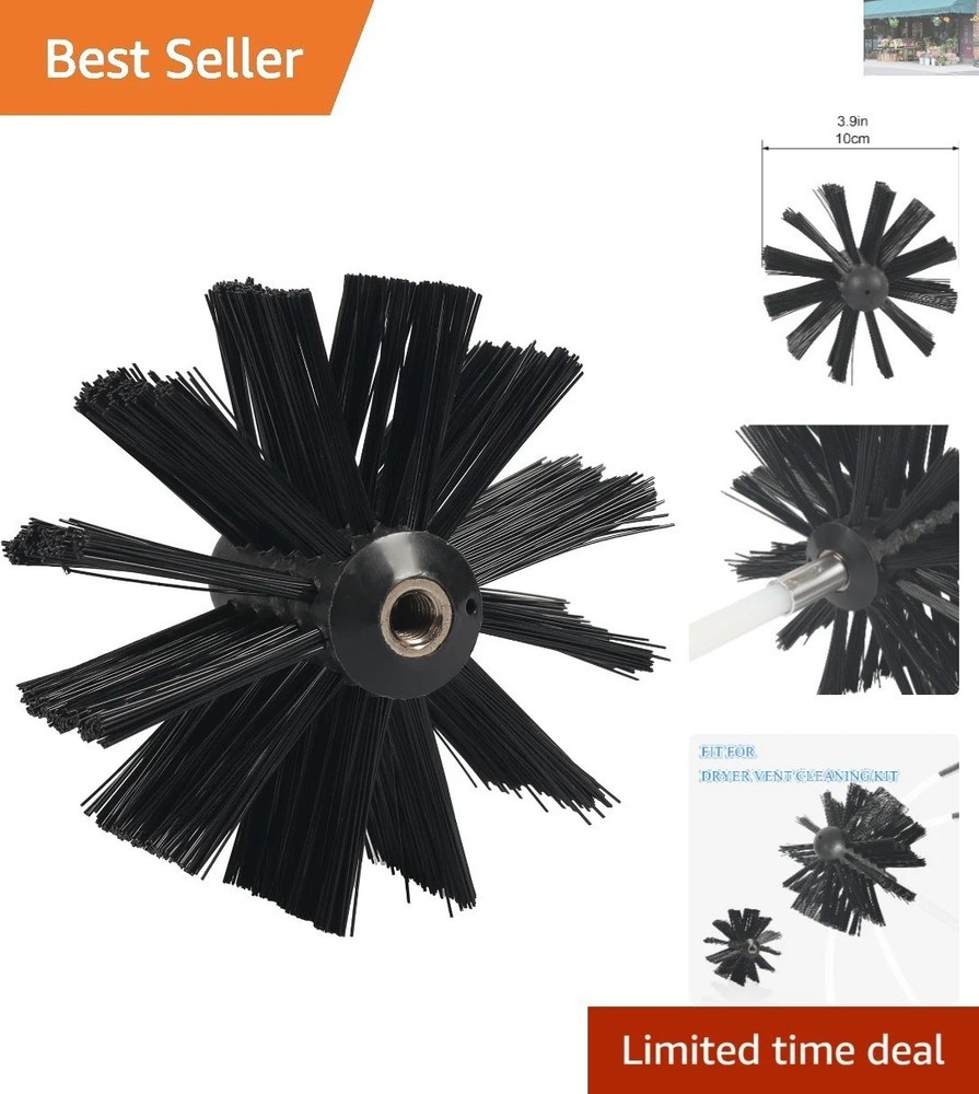 360° Rotatable 4-Inch Chimney Brush - Durable Nylon Vent Cleaning Tool