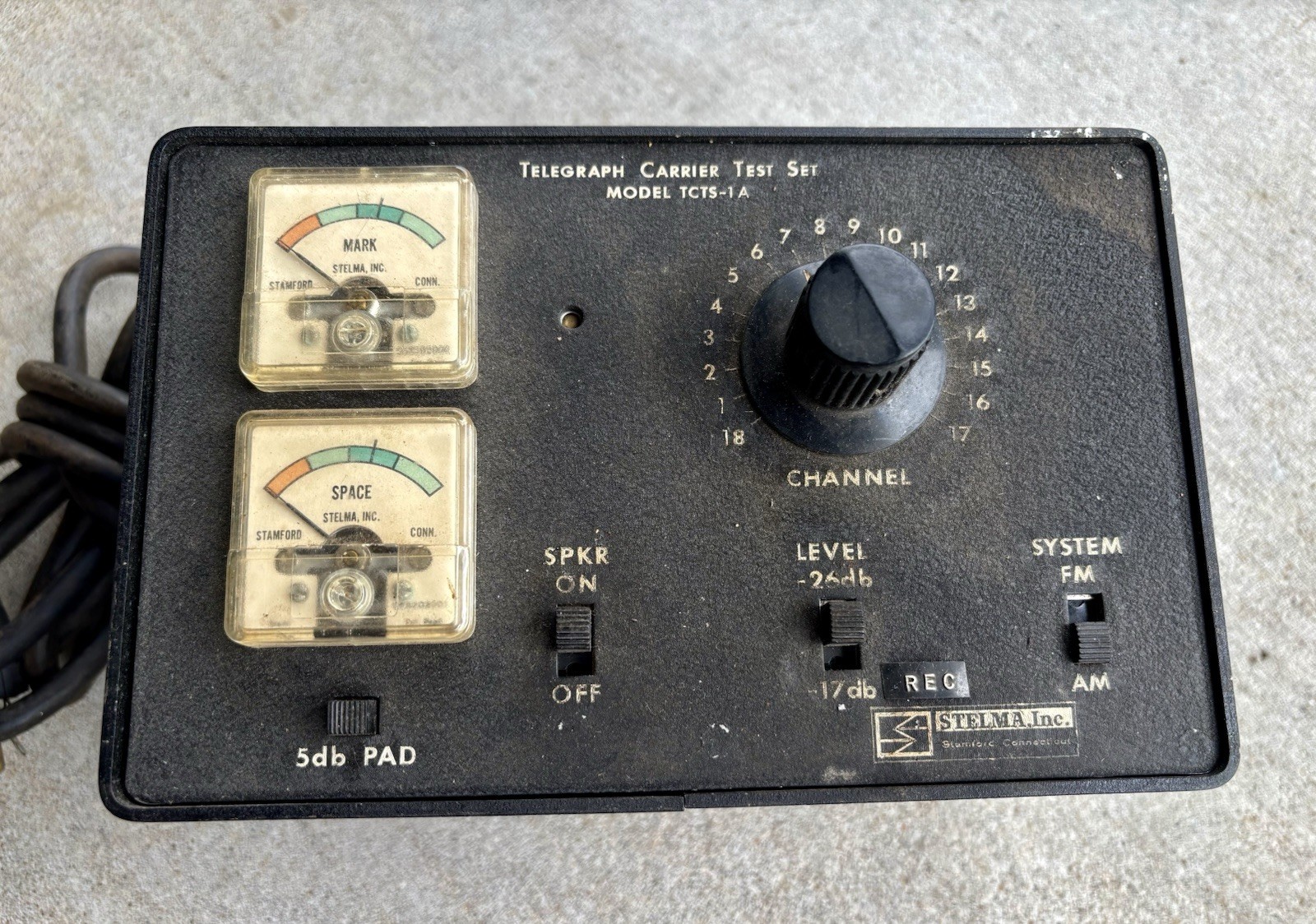 Stelma TCTS-1A Telegraph Carrier Test Set, Key, Sounder Vintage