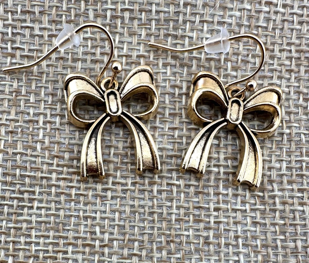 Gold Tone Bow Earrings