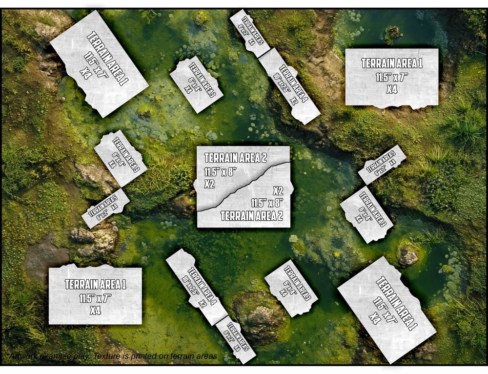 Terrain Area Footprints - Blight - Compatible w/ Warhammer 40K 11th Ed