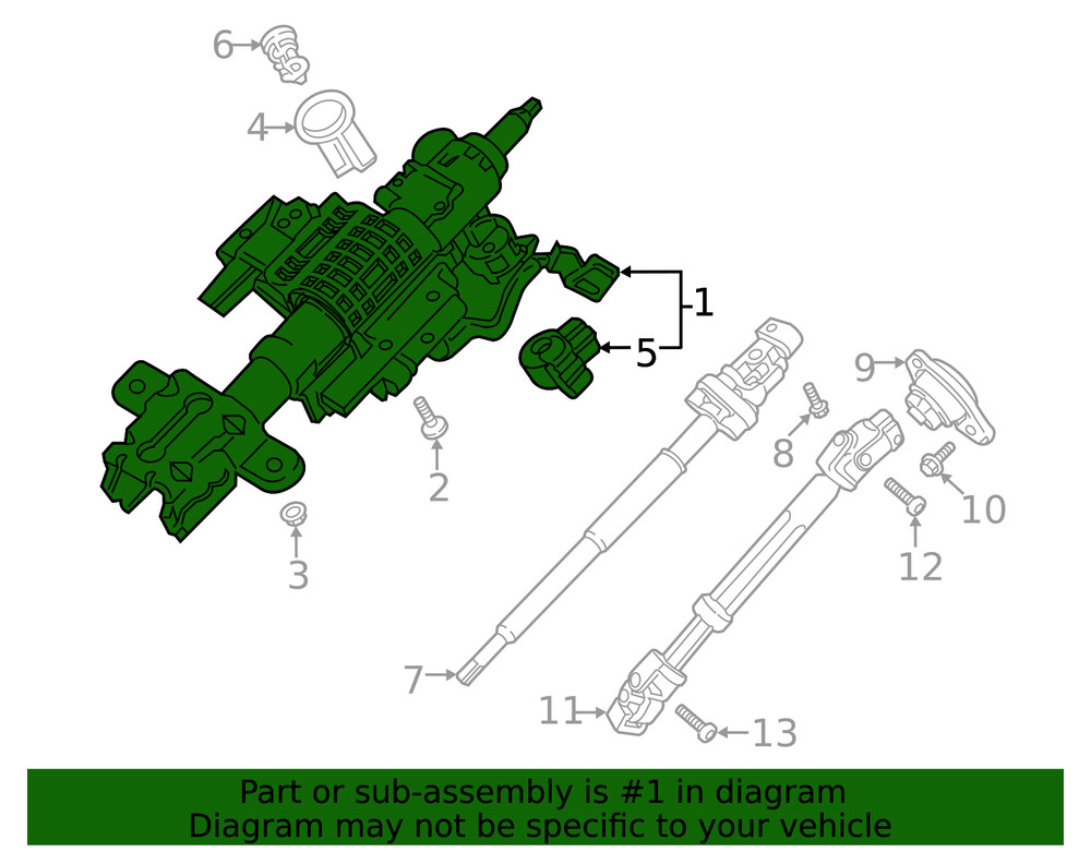 Genuine Ford Steering Column HL3Z-3C529-M