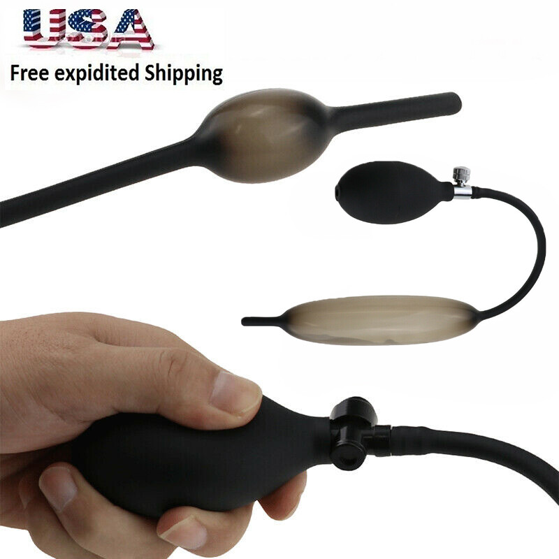 Men Silicone Inflatable insert Plug ring Stretcher Sounding Stretcher with Pump