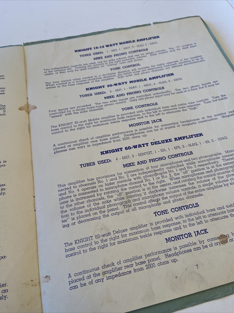 Knight Instructions For Integrated Sound Systems #D