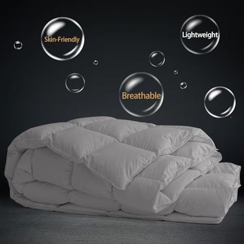 Size Feather Down Comforter - All Season Duvet Insert, Full Dark Grey