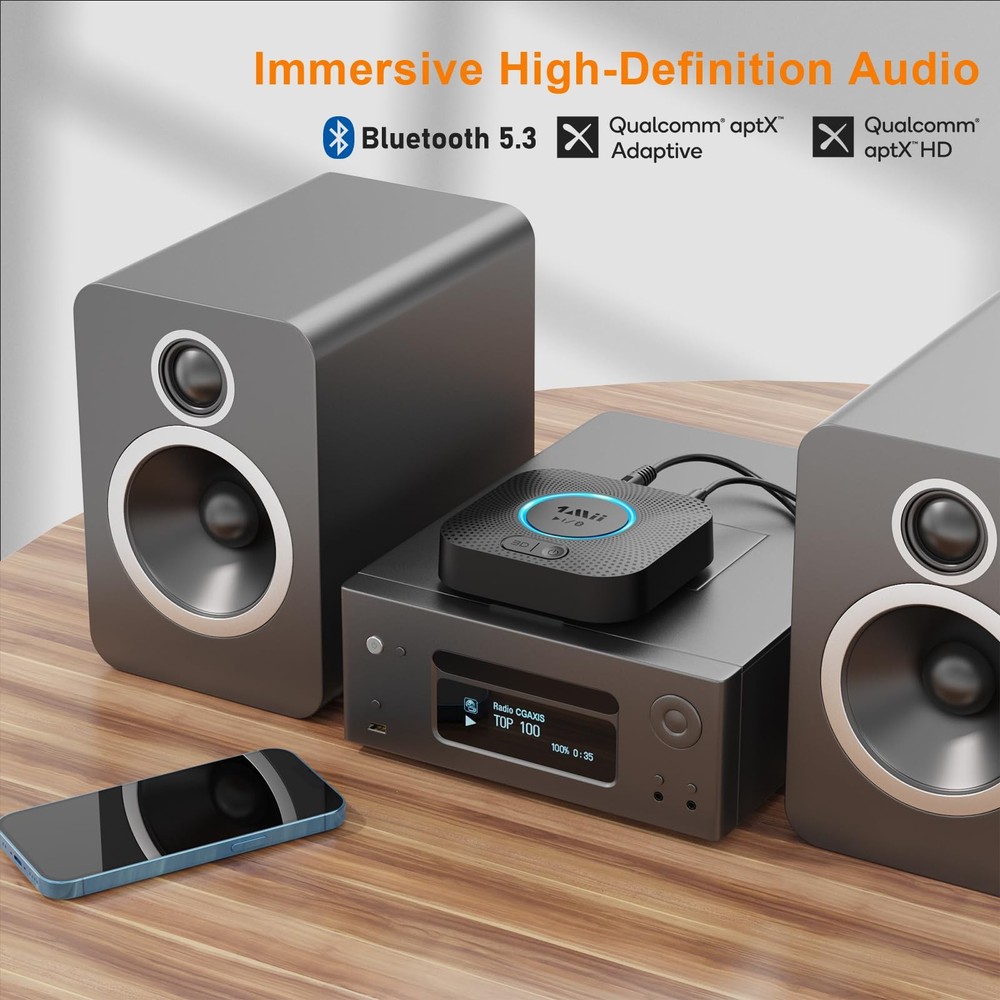 [Upgraded] 1Mii B06 Plus Bluetooth Receiver, Hifi Wireless Audio Adapt
