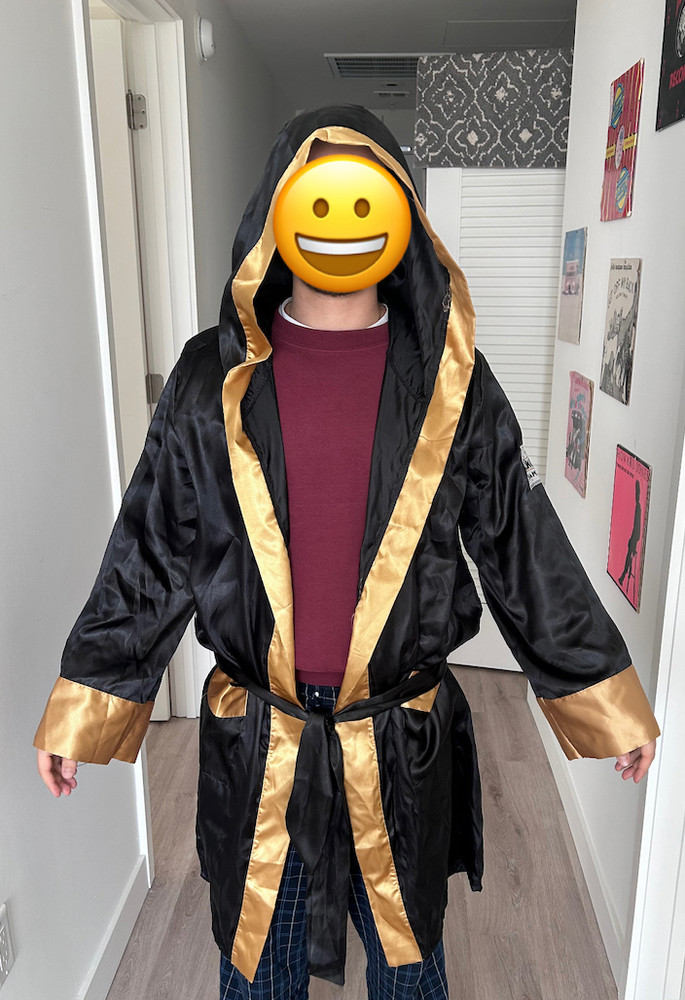 Knockout Black and Gold Boxing Robe