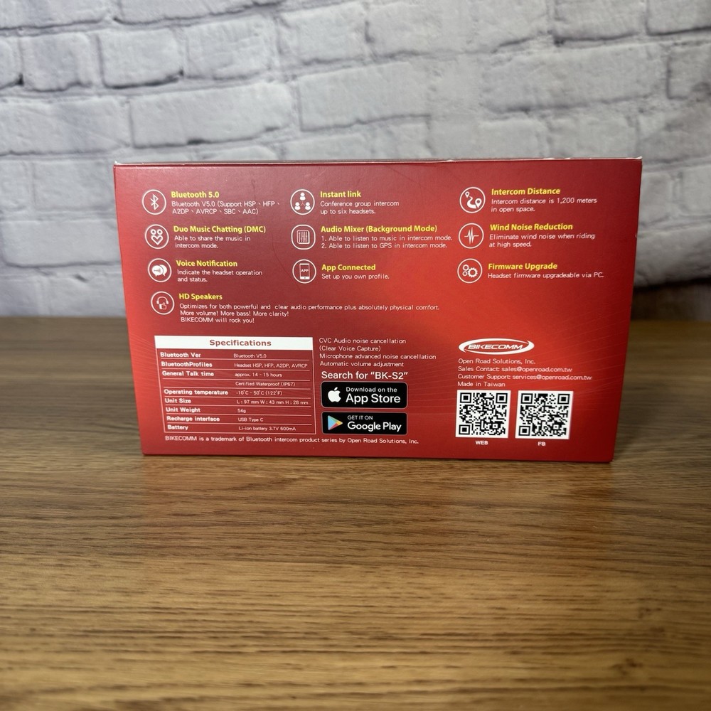 BIKECOMM BK-S2 Motorcycle Bluetooth Intercom Headset