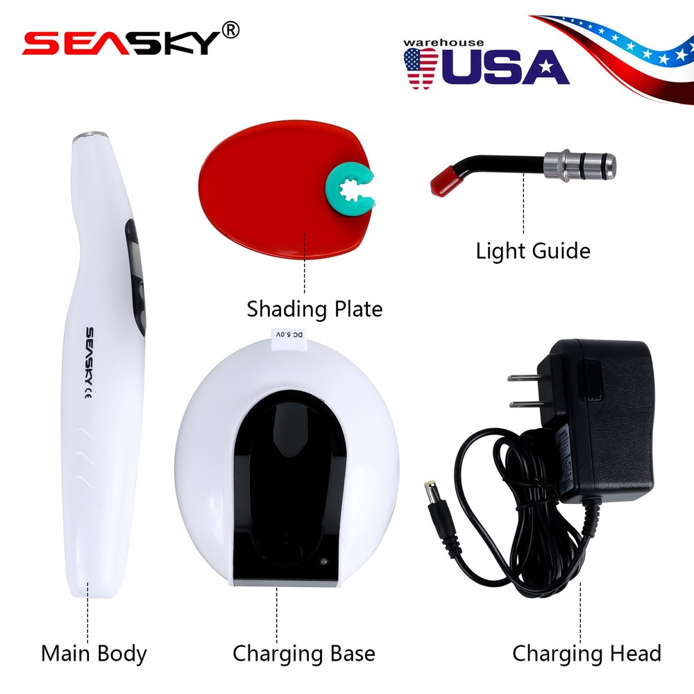 Dental Wireless LED.B Curing Light Lamp Cordless Adjustable Working Time USA