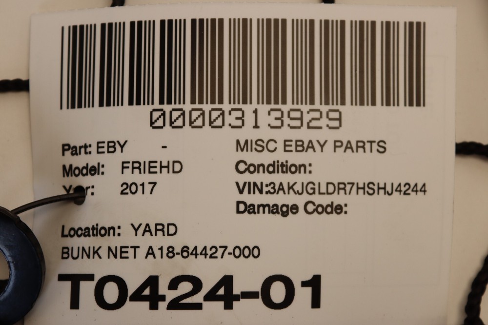 2008-2017 FREIGHTLINER CASCADIA 125 SLEEPER BUNK NET NYLON MESH OWERWRAP OEM