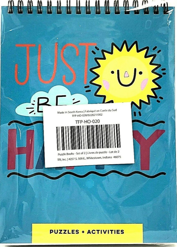 2-Pack Brain Teasers And Activity Books Spiral Bound