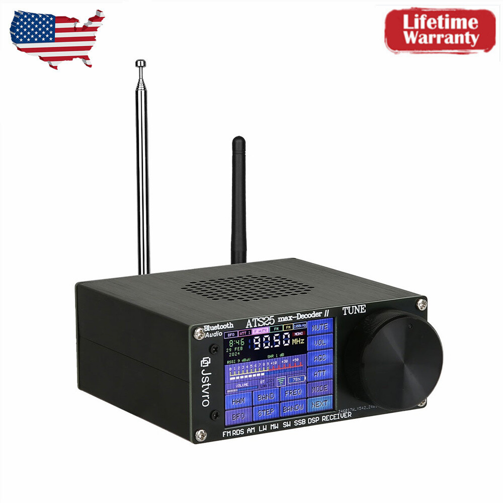 ATS25 Max Decoder II Bluetooth Full Radio Receiver FM SW SSB MW Touch Screen US☆