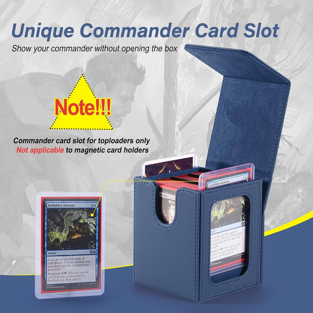 MTG Deck Box, Double Display Window MTG, Commander Deck Box Fits 120+ Single Sle