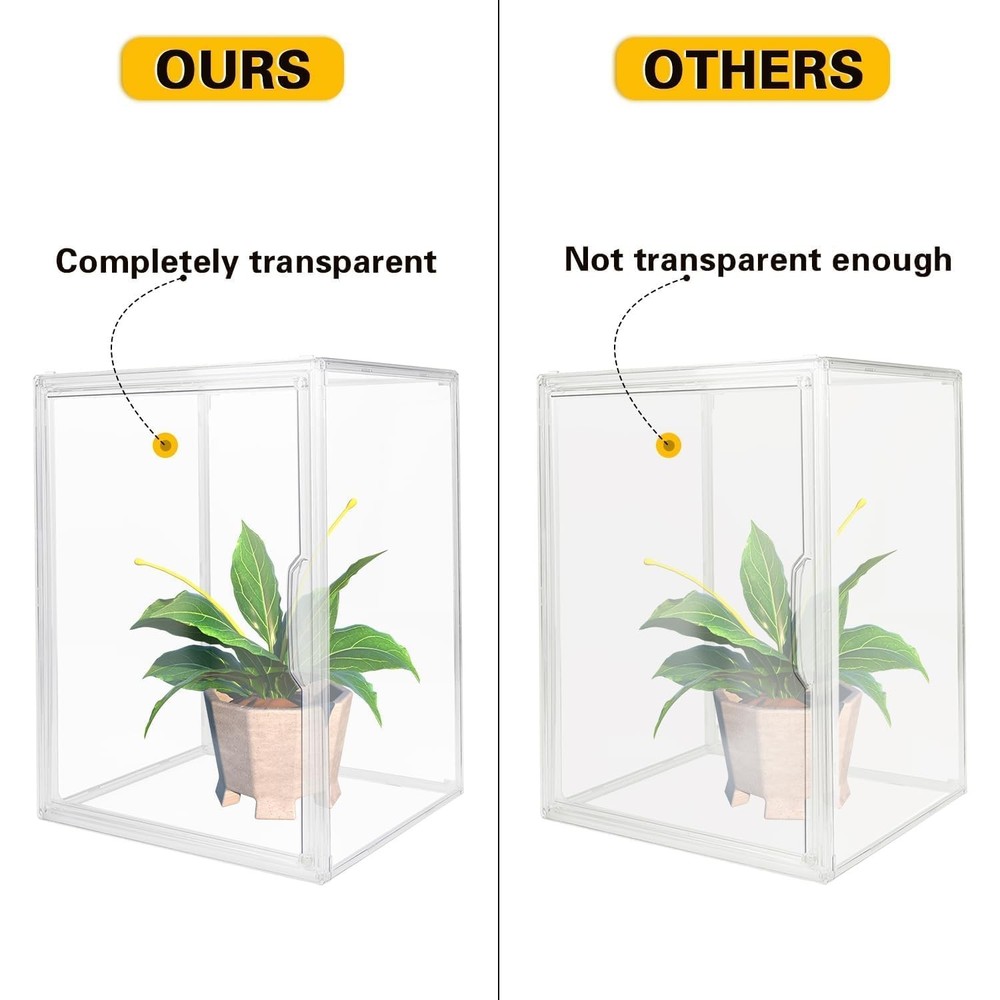 GUDEMAY Clear Stackable Plastic Storage Bins with Lid, L, Transparent -1 Pack