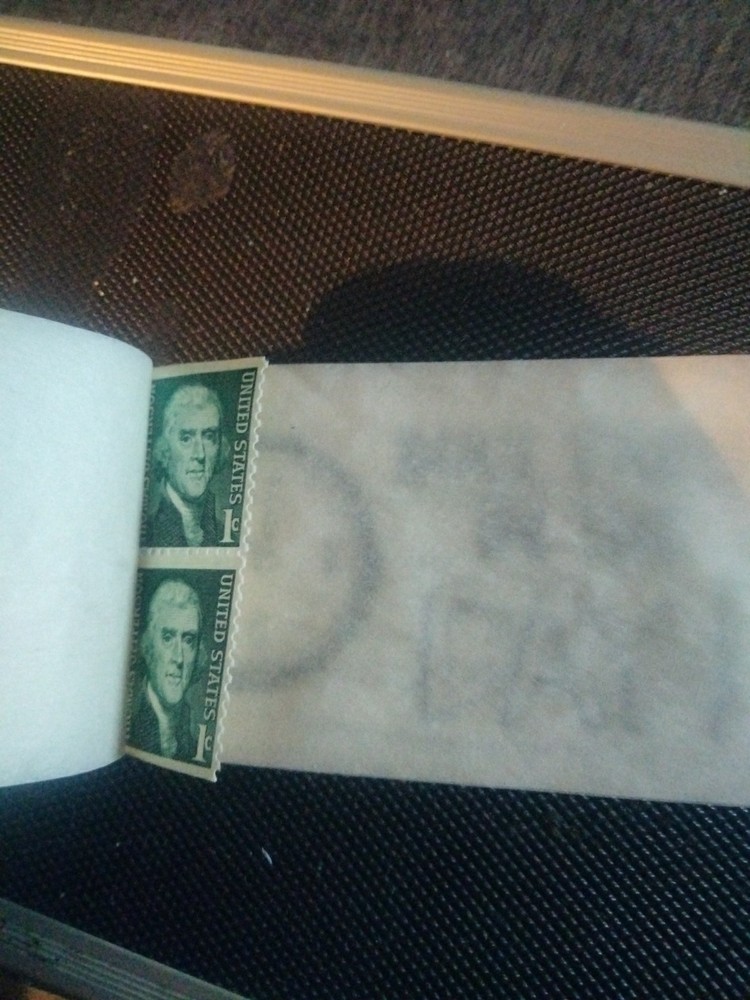 2 Thomas Jefferson 1 cent Antique Postage Stamp- Green #021