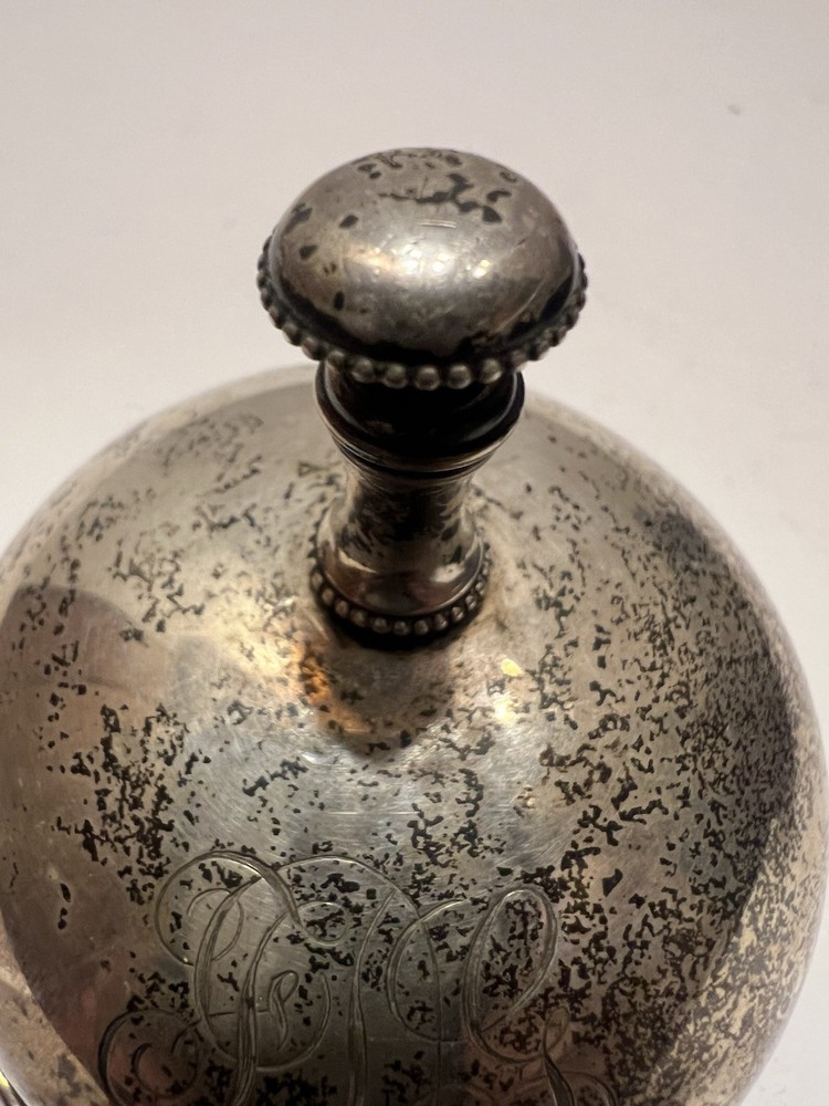 Antique Sterling Silver Desk/ Table /Counter Bell. Solid. Monogrammed. RARE!