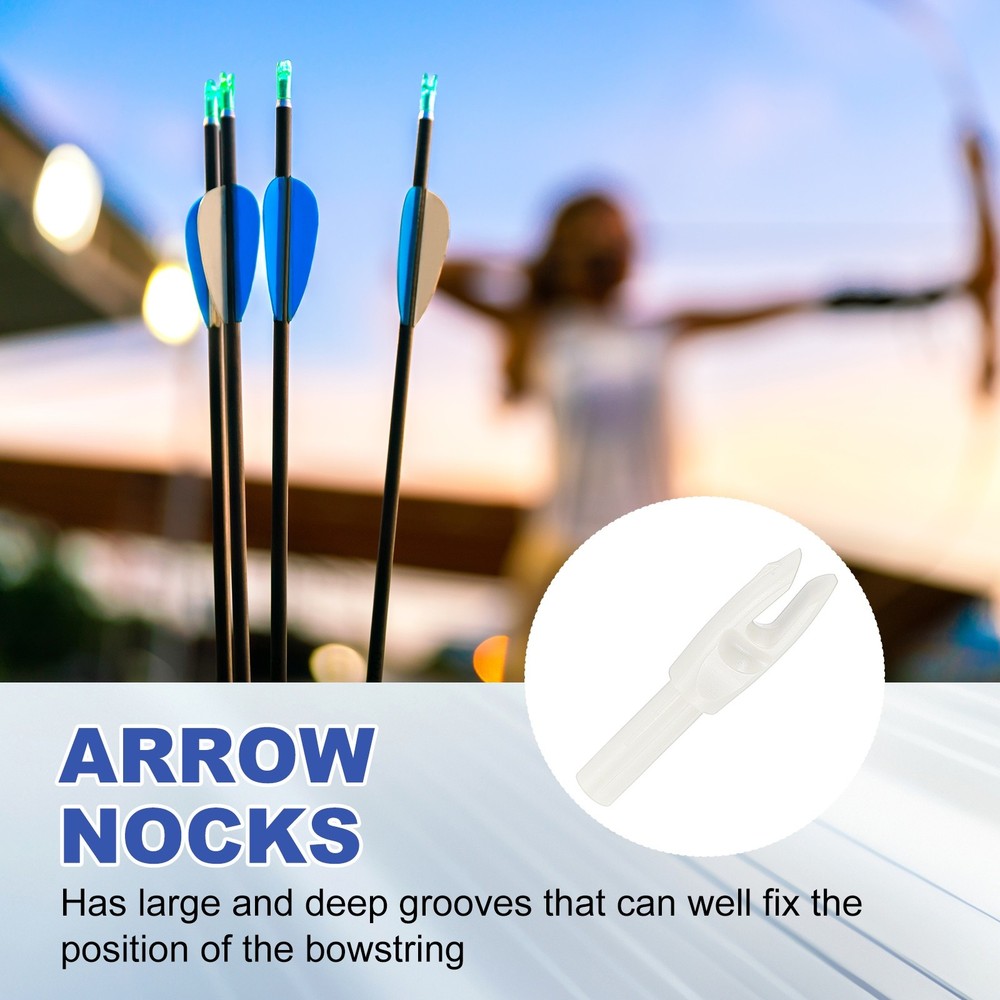 30 Pack Archery Arrows Nocks 4.2mm Plastic Insert Arrow Nock White