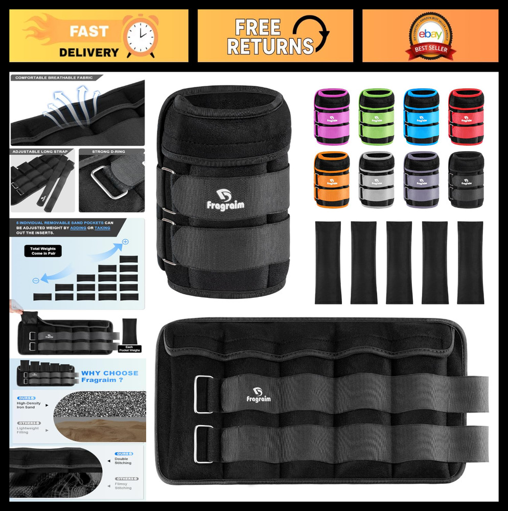 Adjustable Ankle Weights 1-20 lbs Pair with Removable Weights for Gym, Jogging,