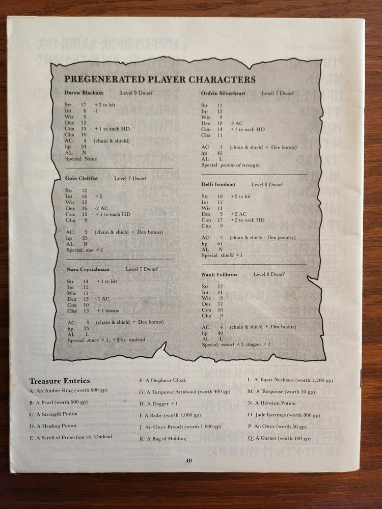 XS2 Thunderdelve Mountain module adventure D&D TSR Basic Dungeons Dragons BECMI