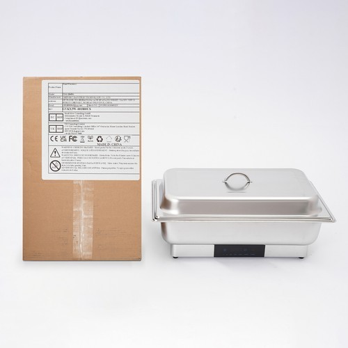 9L Electric Chafing Dish with Temperature Control & 3 Compartments