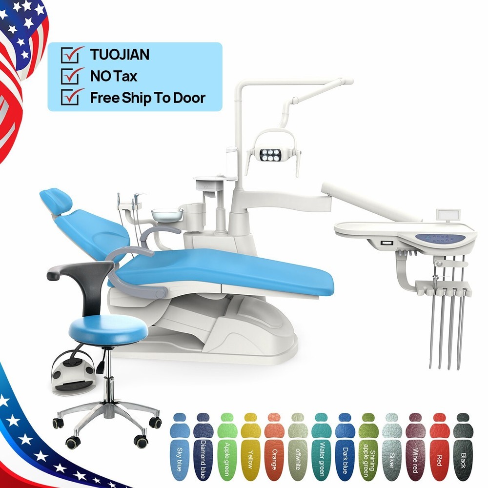 Dental Unit Chair Computer Control DC Motor Fully automatic integrated+ Stool CE