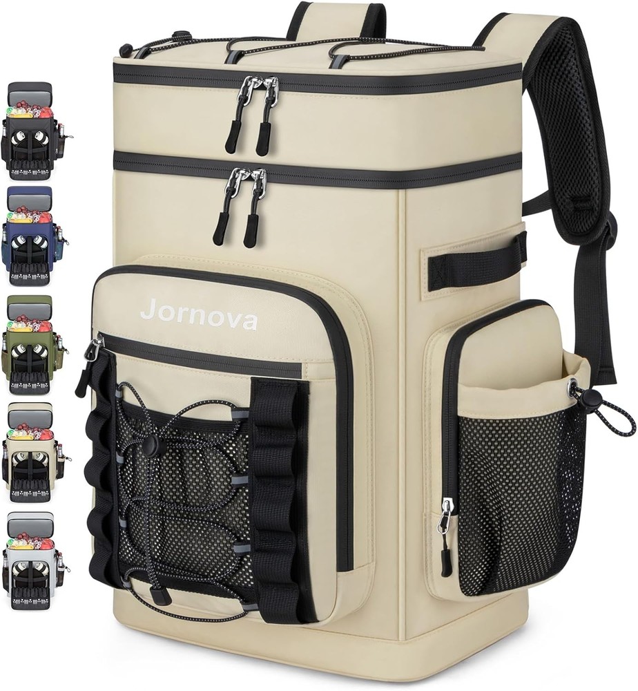 Insulated Cooler Backpack 40L Leakproof Backpack W/ Double Compartments Men