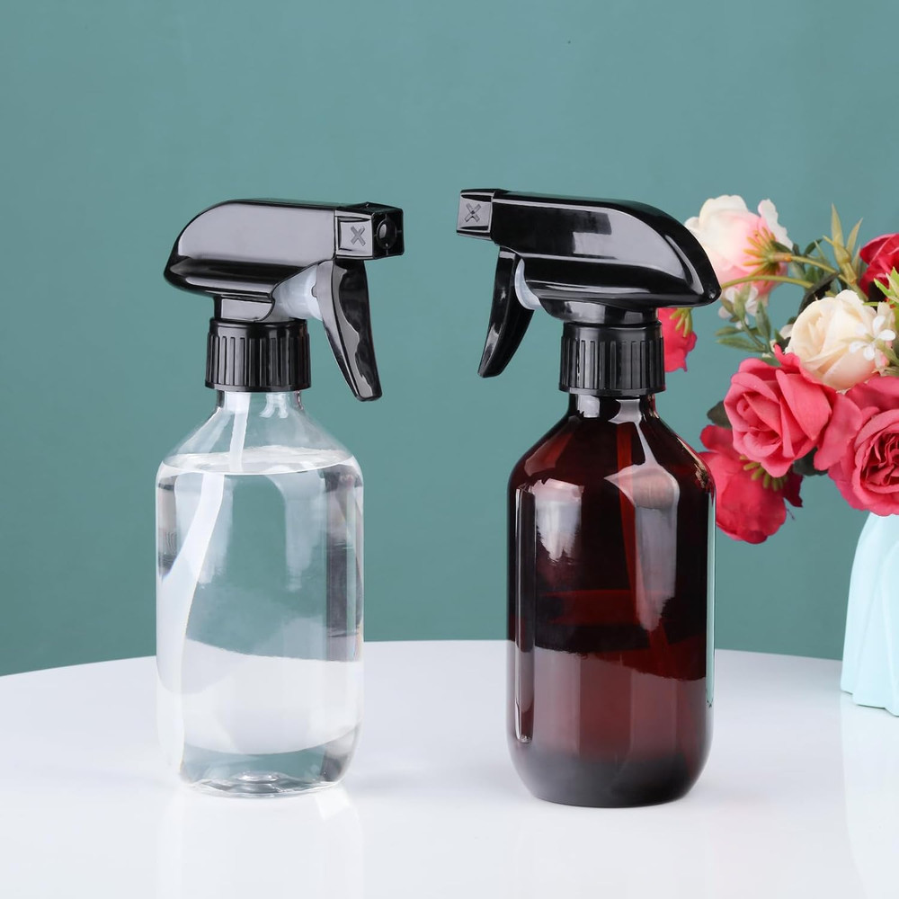 Plastic Spray Bottles Clear and Brown Refillable Container Empty Spray Bottle 10
