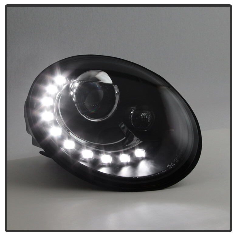 2006-2010 VW Beetle Projector Headlights w/DRL LED Running Light Pair Left+Right