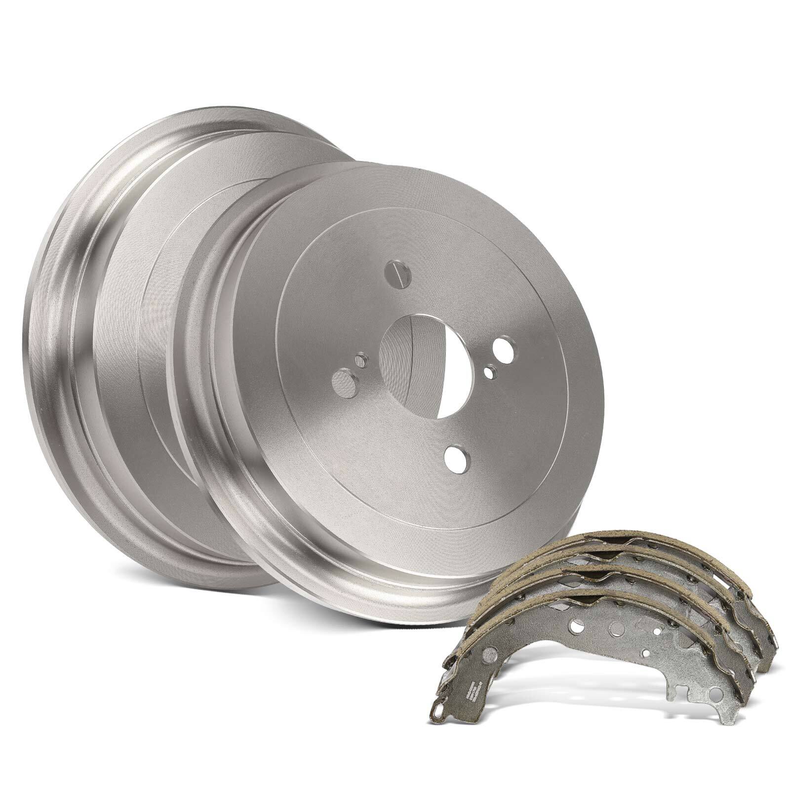 Rear Brake Drums +Ceramic Brake Shoes for Toyota Yaris 2007 2008 2009 2010-2014