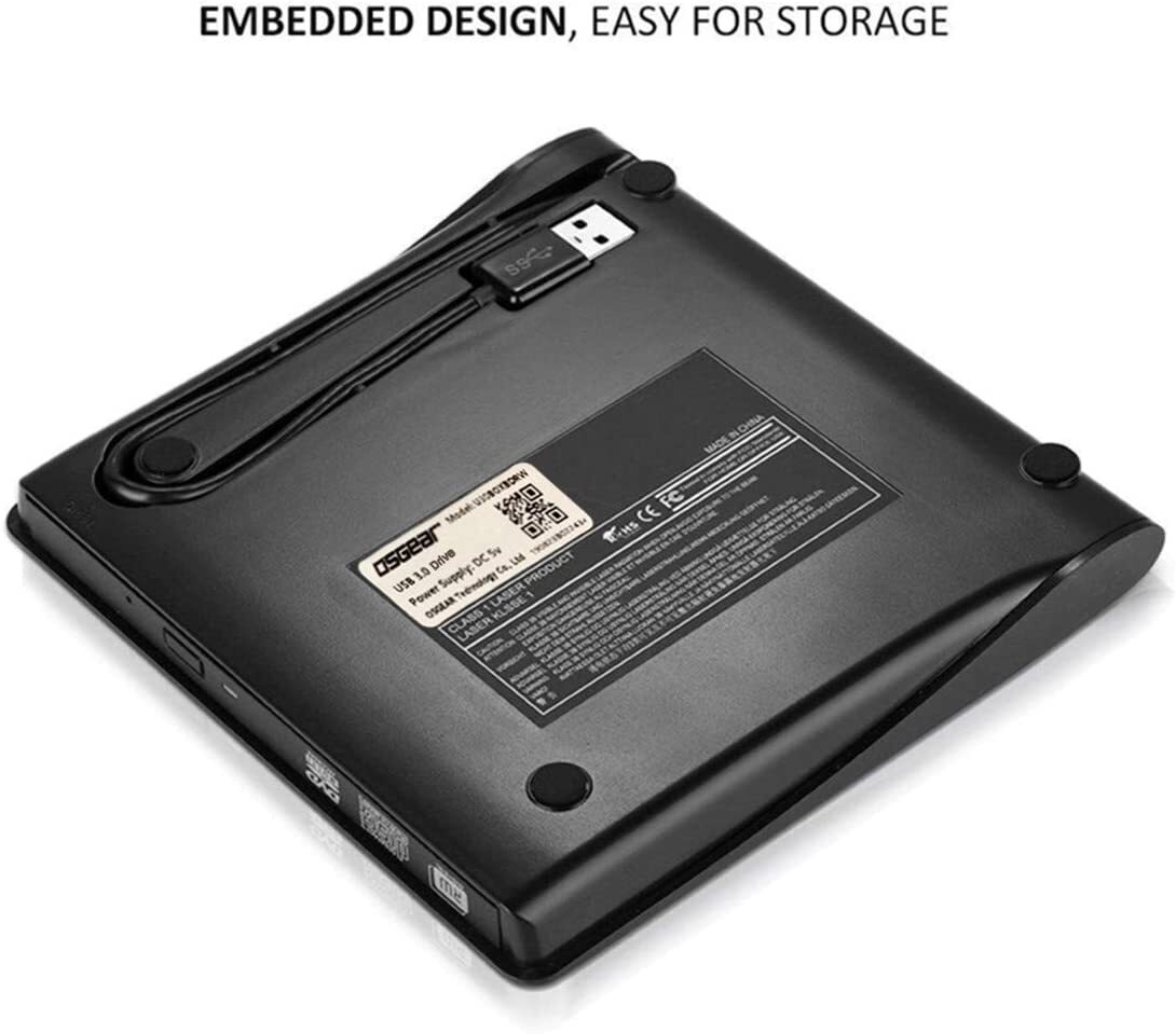 Slim External CD DVD RW Drive USB 3.0 Writer Burner Player Black For Laptop PC