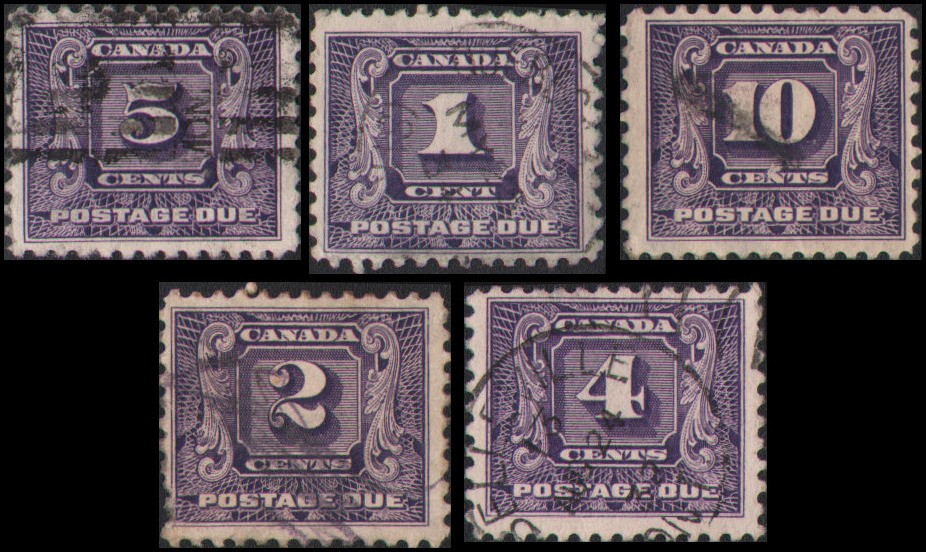 Canada #J6-J10 set Used