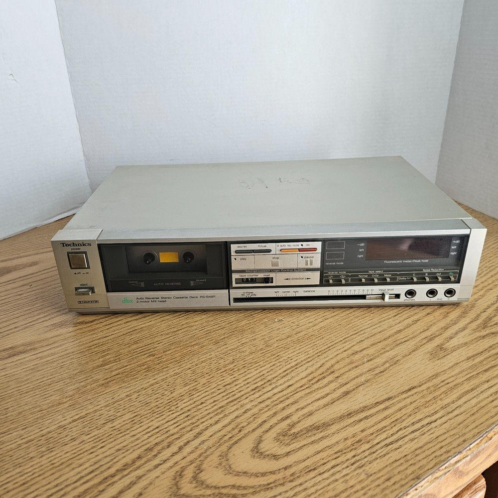 Vintage Technics Auto Reverse Stereo Cassette Deck Tape Player 2 Motor RS-B48R