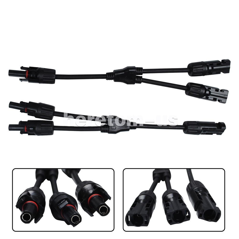 Solar Panel Y Branch Cable Connection Waterproof Adapter Connector Extension US