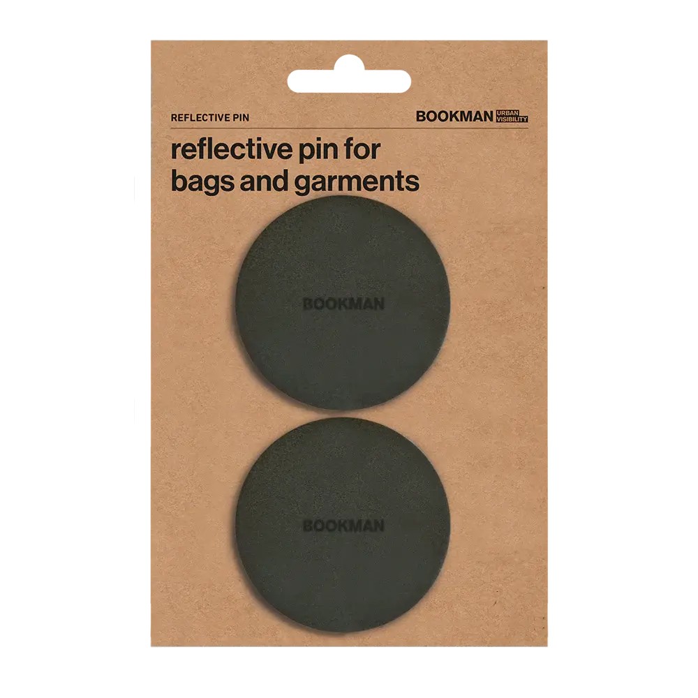 Bookman Visibility Reflective Pins, Black, Pair