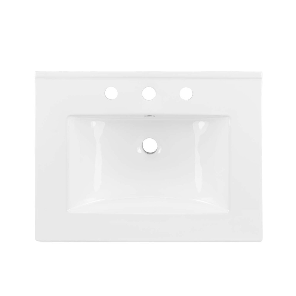 Modway Maybelle 24" Wall-Mount Bathroom Vanity In Gray White