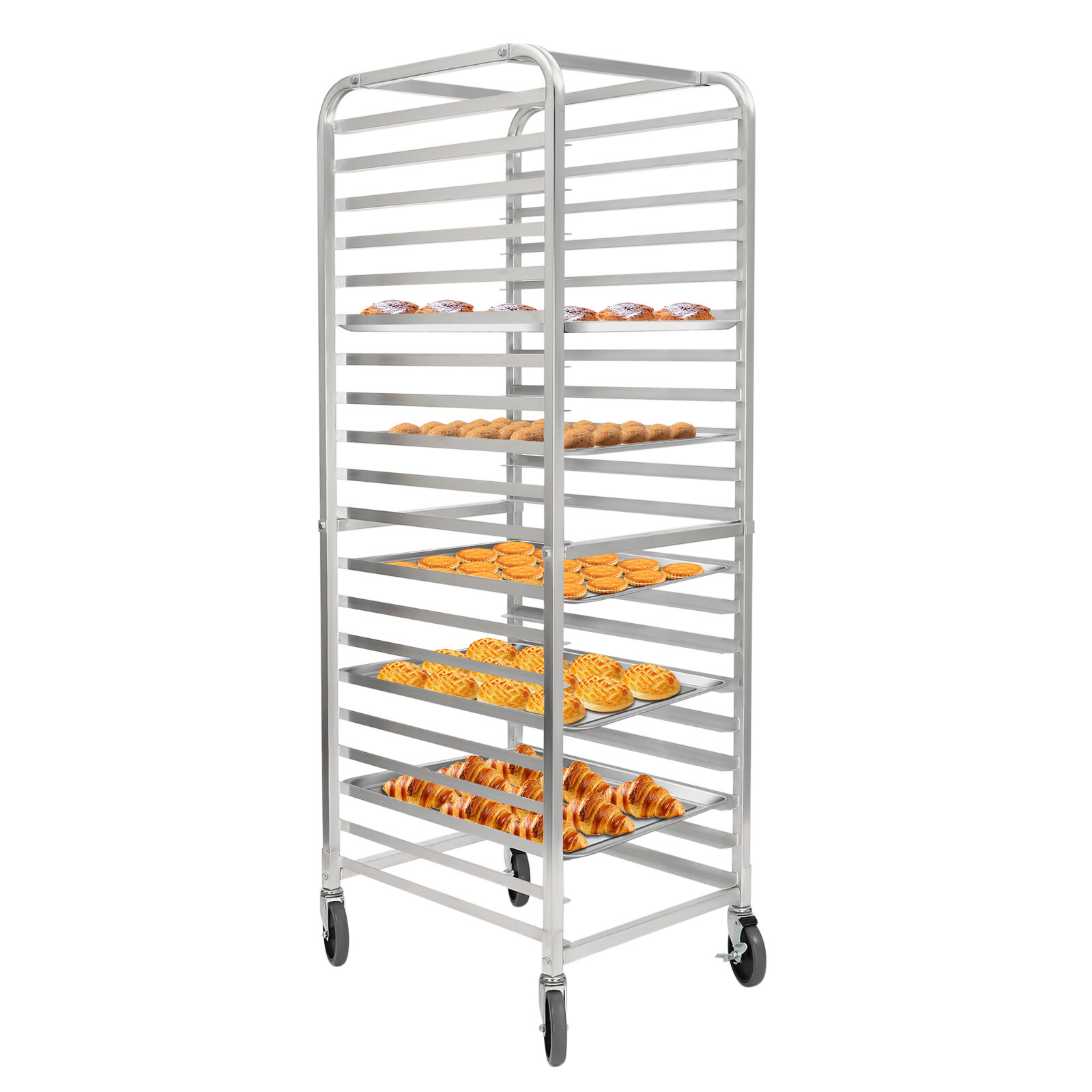 20-Tier Bakery Rack with 4 Wheels for Kitchen Bakery Restaurant Catering