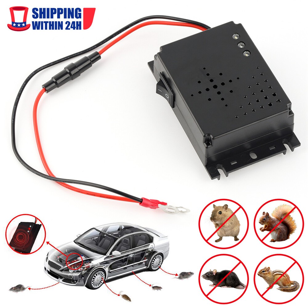 Car Ultrasonic Mouse Repeller for Rat Rodent Deterrent Wire Engine Pest Control
