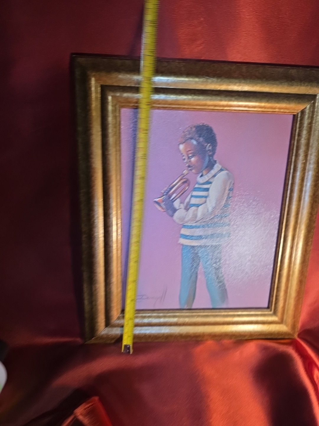 ELAINE DUNGILL Boy Playing Bugle GICLEE ON CANVAS PAINTING