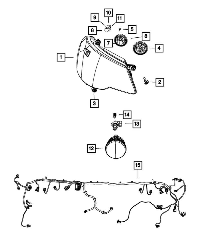 Genuine Mopar Front End Module Wiring 68085201AE