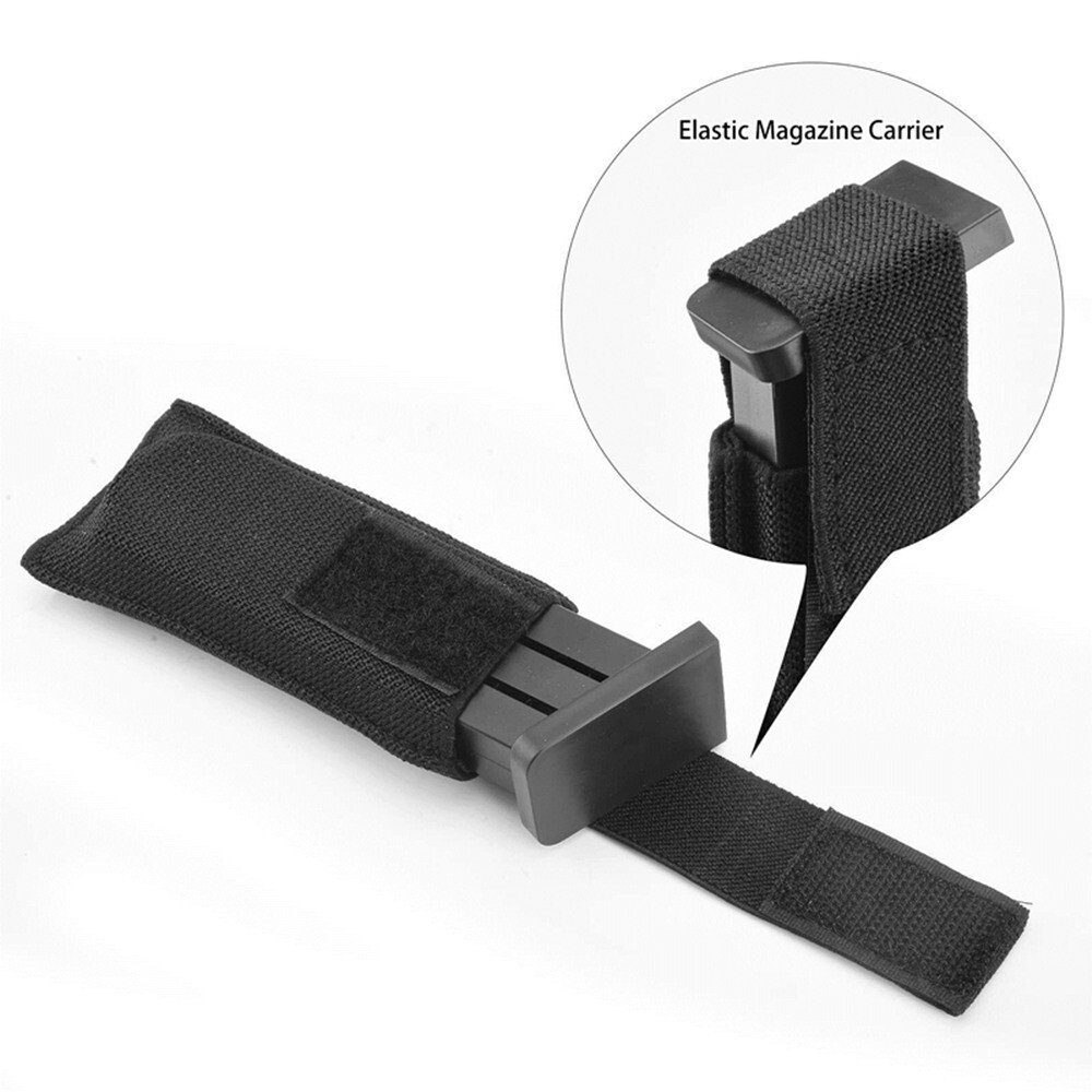 2Pcs Concealed Carry Elastic Horizontal Single Magazine Pouch Pistol Mag Holder