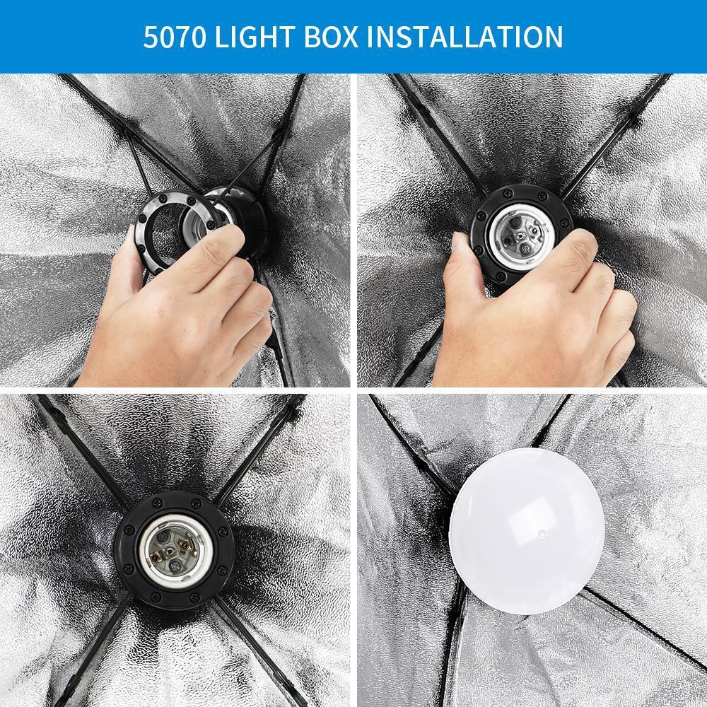 Photography Studio 2PCS Soft Box Light Stand Continuous Lighting Kit Diffuser