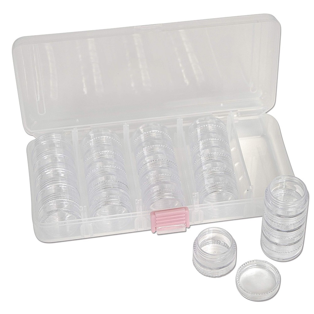 The Beadsmith Personality Case, Clear Plastic Bead Storage Case with 25 clear