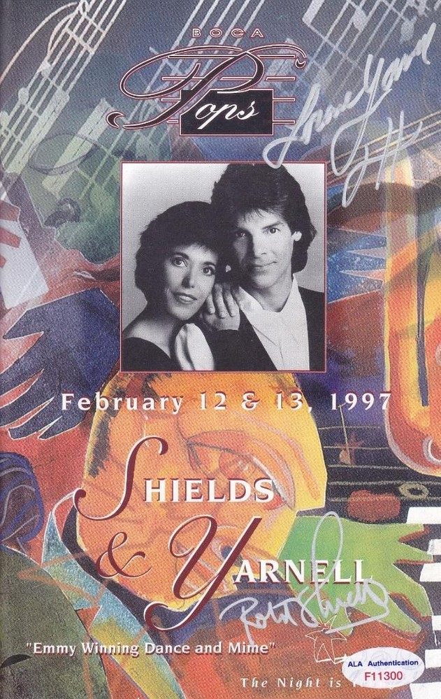 ROBERT SHIELDS & LORENE YAMELL Signed 6x8 Program Boca Pops  ALA F10300