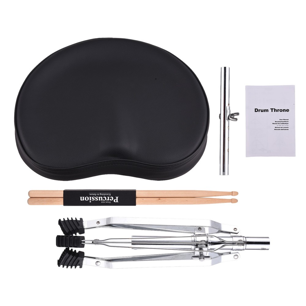 Drum Throne Seat Universal Padded Drum Height Rotatable Adjustable Padded IJKV