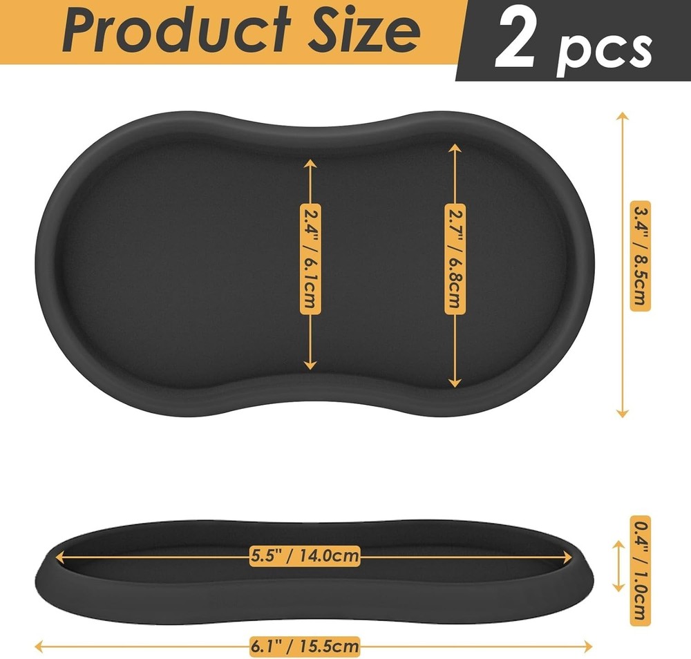 Multi-Purpose Silicone Serving Tray Set of 2 for Kitchen & Dining Elegance